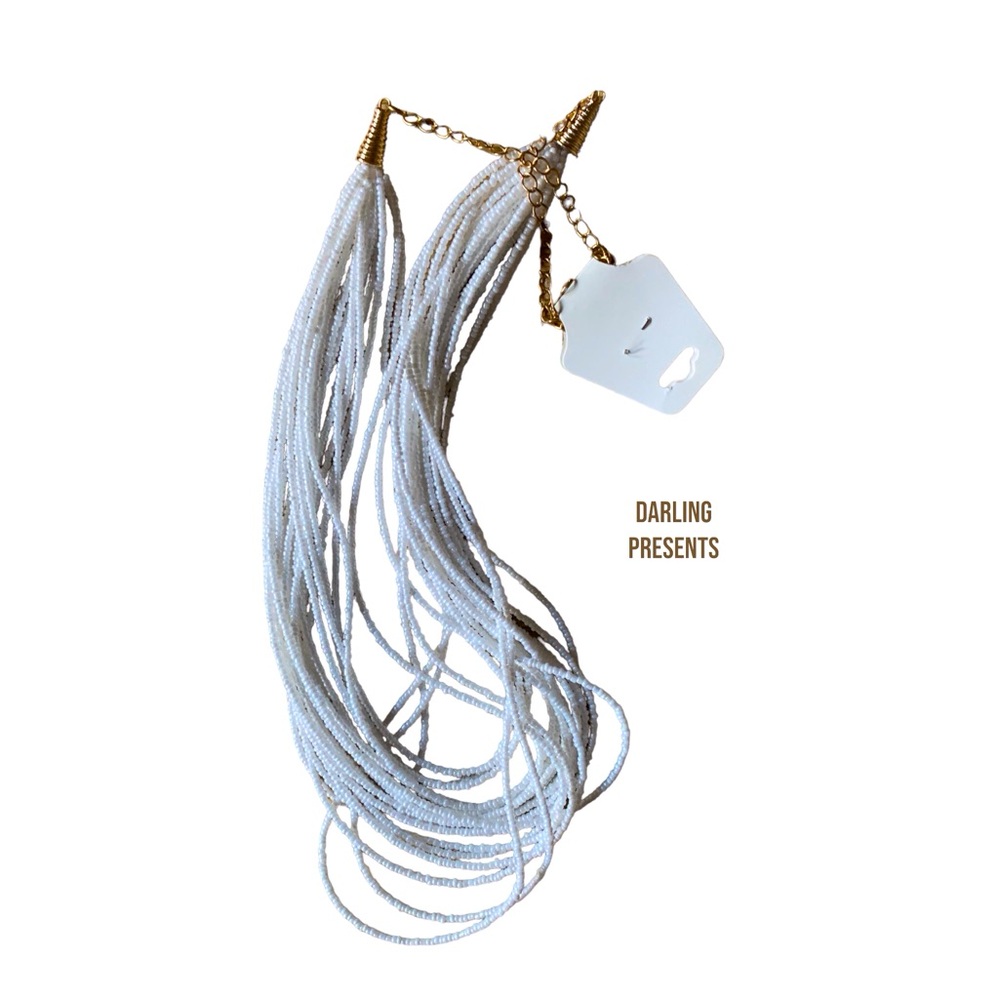 IMAN Global Chic Beaded Strands Necklace Women Color White